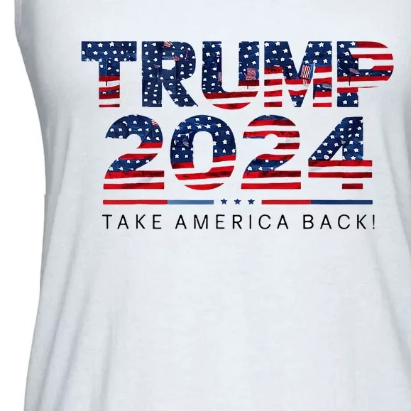 Take America Back Daddys Home Trump Bootleg Style Ladies Essential Flowy Tank