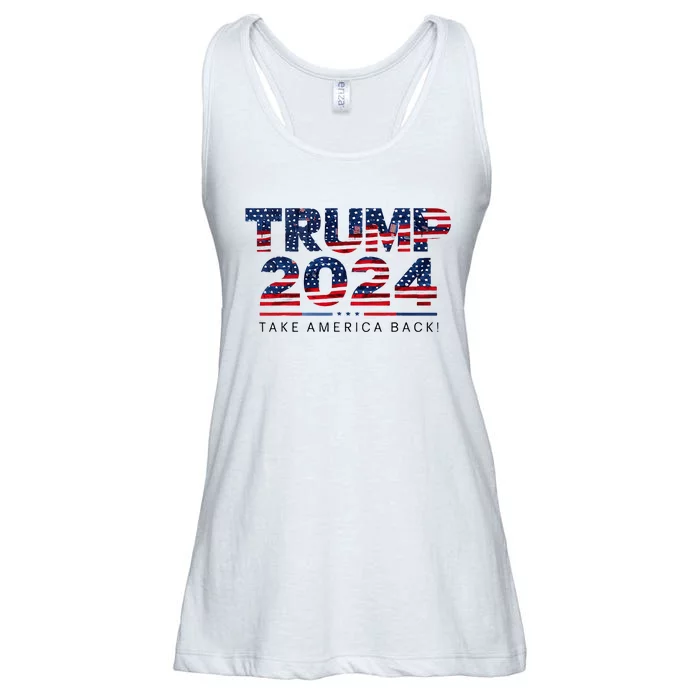 Take America Back Daddys Home Trump Bootleg Style Ladies Essential Flowy Tank