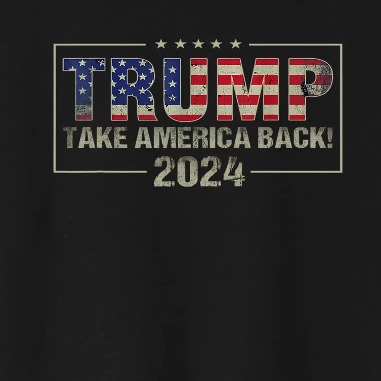 Take America Back American Flag Trump 2024 Women's Crop Top Tee