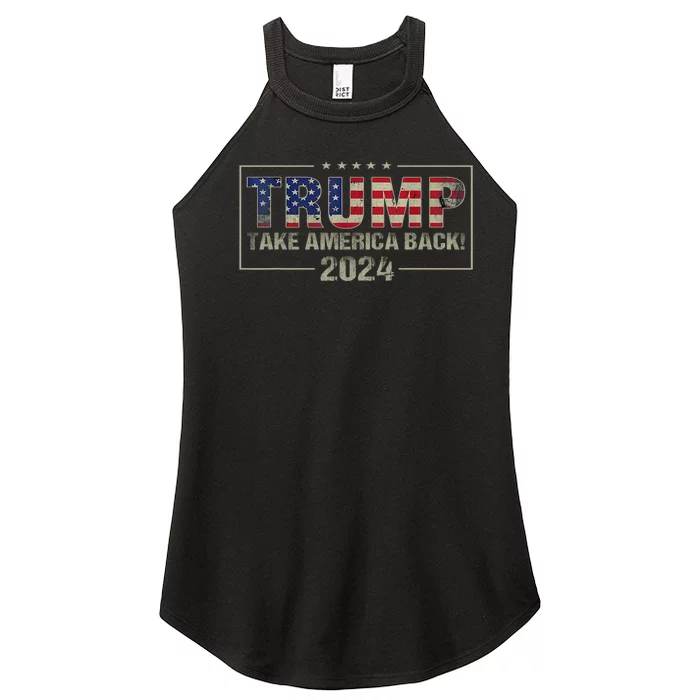 Take America Back American Flag Trump 2024 Women’s Perfect Tri Rocker Tank