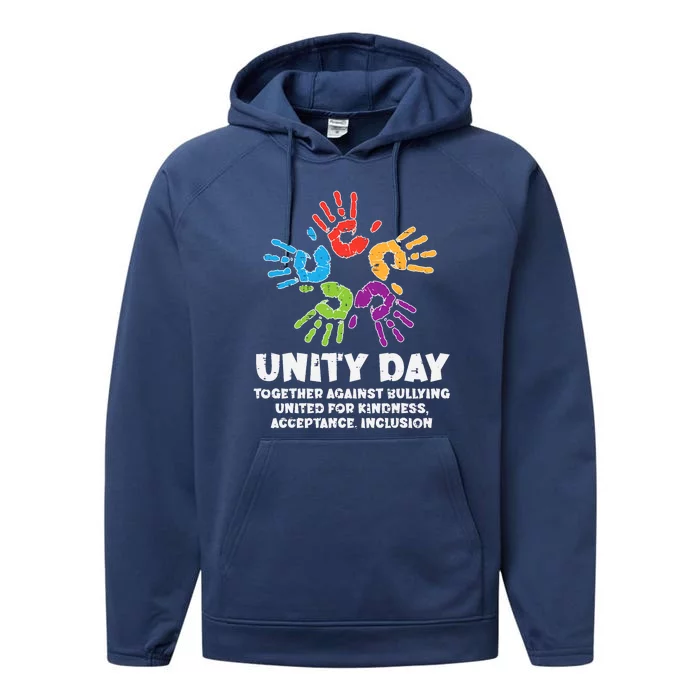 Together Against Bullying Orange Anti Bullying Unity Day Kids Performance Fleece Hoodie