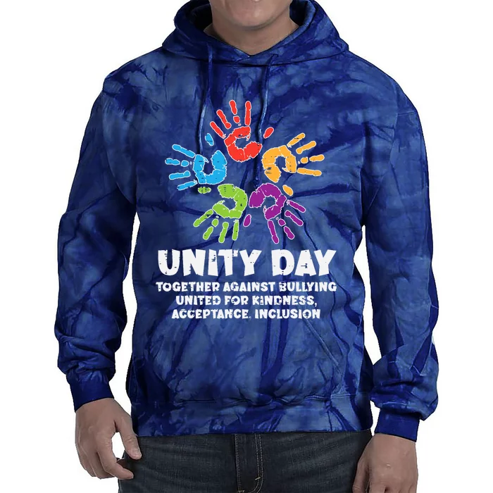 Together Against Bullying Orange Anti Bullying Unity Day Kids Tie Dye Hoodie