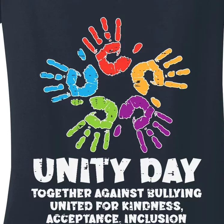 Together Against Bullying Orange Anti Bullying Unity Day Kids Women's V-Neck T-Shirt