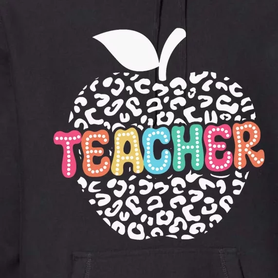 Teacher Apple Back To School Kindergarten Preschool Teacher Premium Hoodie