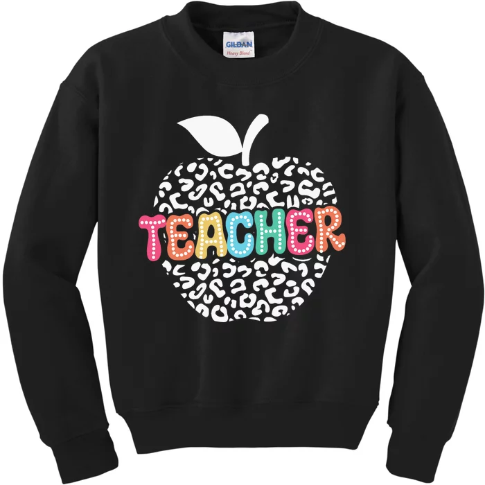 Teacher Apple Back To School Kindergarten Preschool Teacher Kids Sweatshirt