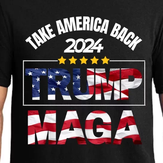 Take America Back 2024 Donald Trump Us Flag Ultra Maga Trump Meaningful Gift Pajama Set