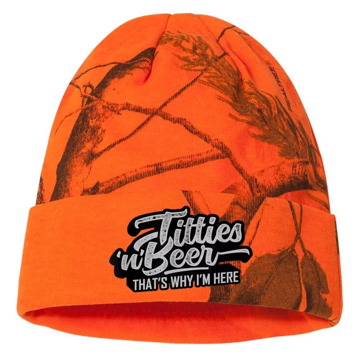 Titties And Beer Why I'm Here Funny Beer Lover Adult TShirt Kati - 12in Camo Beanie