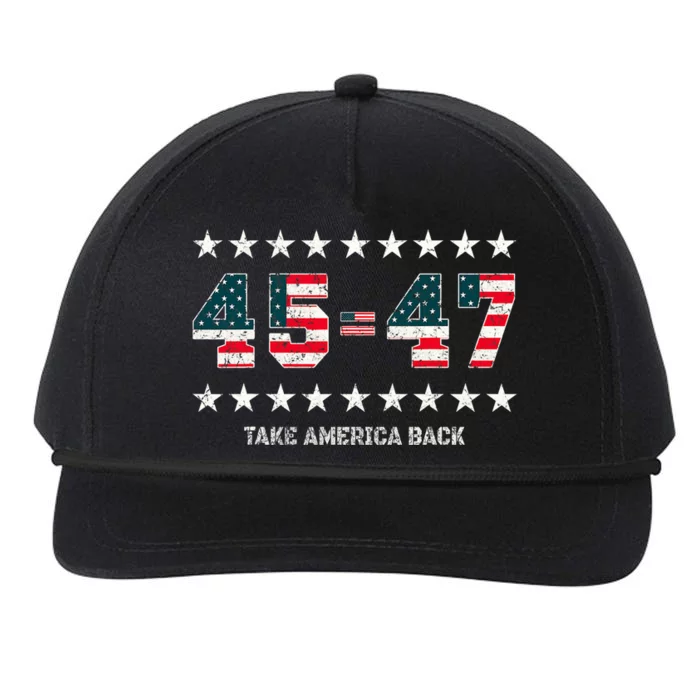 Take America Back Trump 2024 Stars 45 47 Usa President Snapback Five-Panel Rope Hat