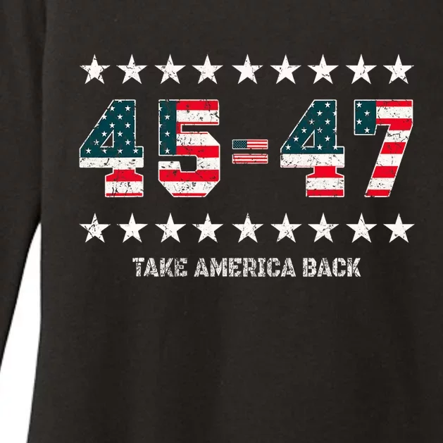 Take America Back Trump 2024 Stars 45 47 Usa President Womens CVC Long Sleeve Shirt