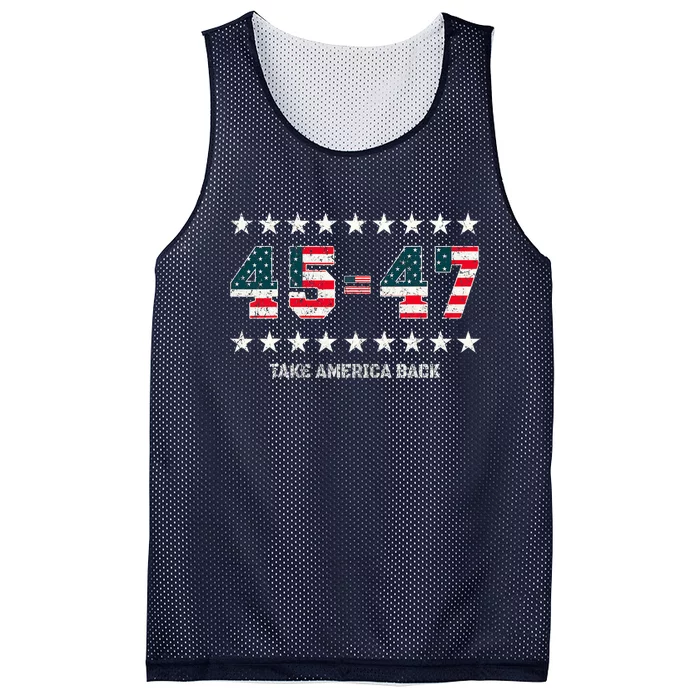 Take America Back Trump 2024 Stars 45 47 Usa President Mesh Reversible Basketball Jersey Tank