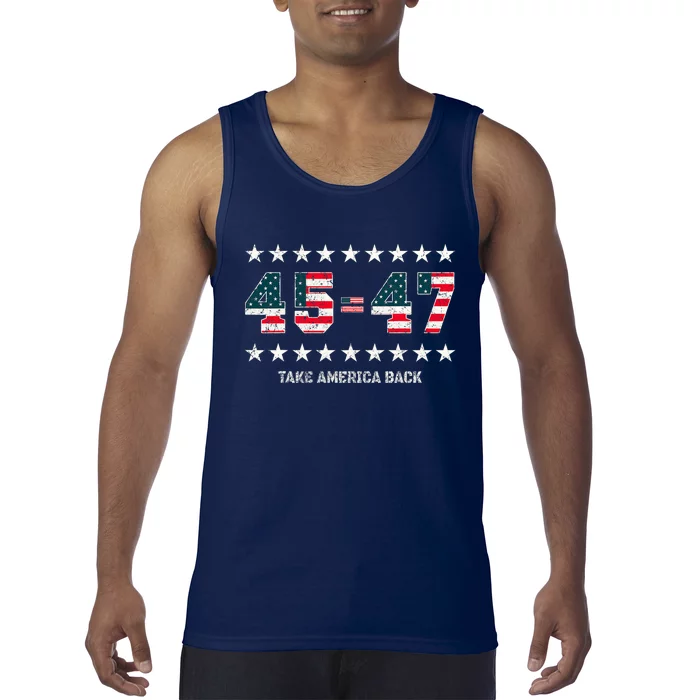 Take America Back Trump 2024 Stars 45 47 Usa President Tank Top