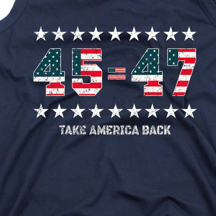 Take America Back Trump 2024 Stars 45 47 Usa President Tank Top