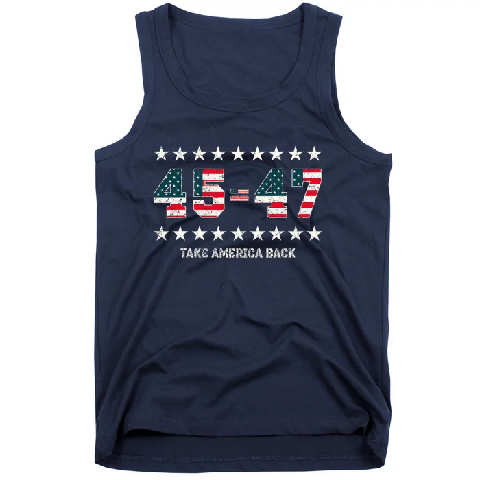 Take America Back Trump 2024 Stars 45 47 Usa President Tank Top