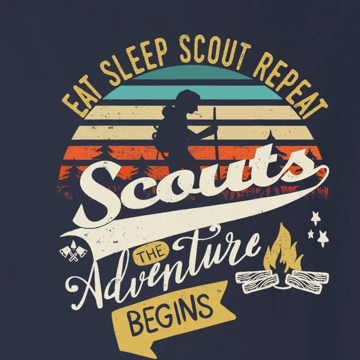 The Adventure Begins | Eat Sleep Scout Repeat | Funny Scout Toddler Long Sleeve Shirt