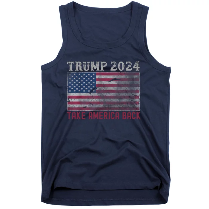 Take America Back Vintage Faded Trump 2024 Tank Top