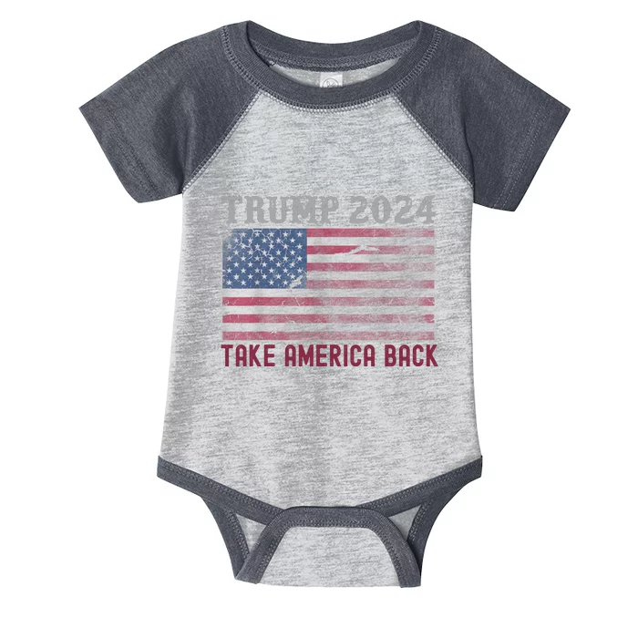 Take America Back Vintage Faded Trump 2024 Infant Baby Jersey Bodysuit