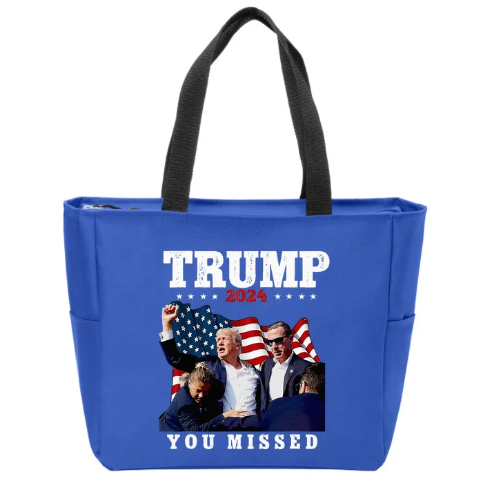 Trump Assasination Bloody Ear Bleeding Butler Pa Trump Zip Tote Bag