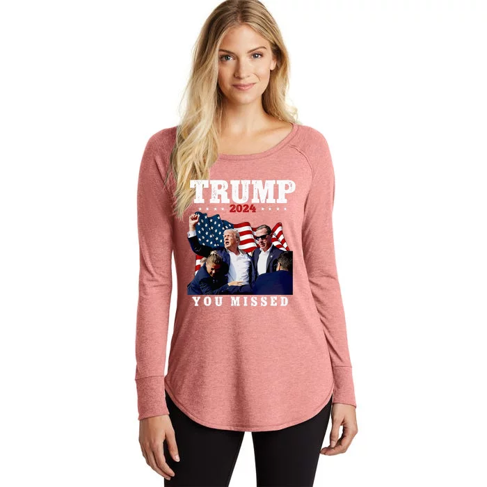 Trump Assasination Bloody Ear Bleeding Butler Pa Trump Women's Perfect Tri Tunic Long Sleeve Shirt