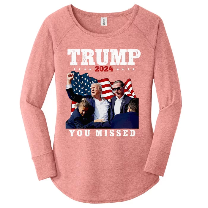 Trump Assasination Bloody Ear Bleeding Butler Pa Trump Women's Perfect Tri Tunic Long Sleeve Shirt