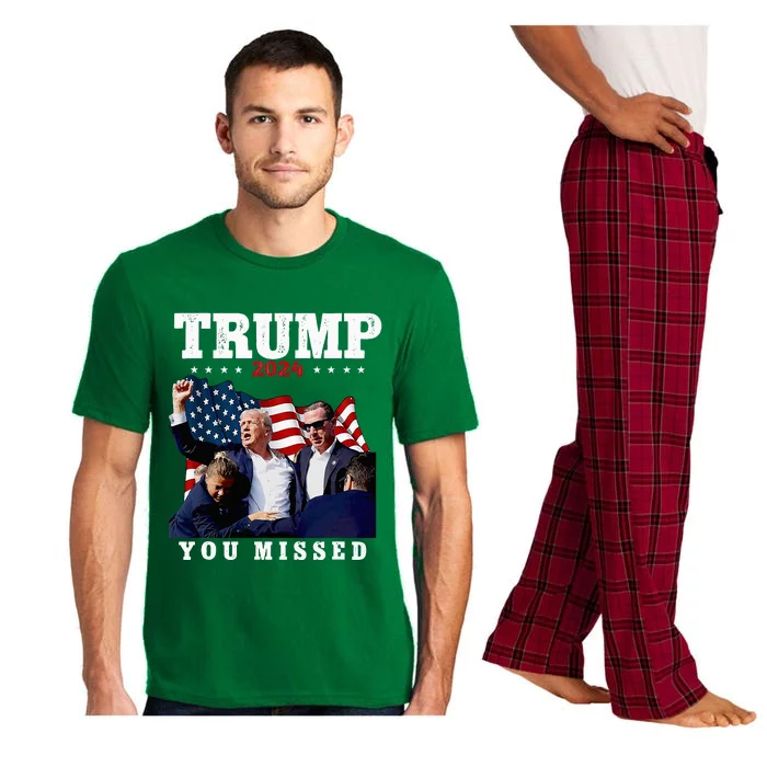 Trump Assasination Bloody Ear Bleeding Butler Pa Trump Pajama Set