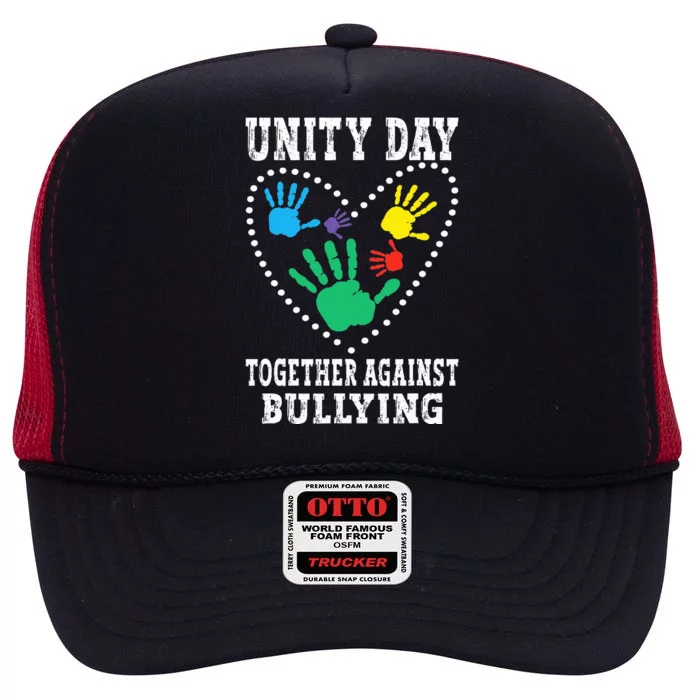 Together Against Bullying Orange Anti Bully Unity Day High Crown Mesh Trucker Hat