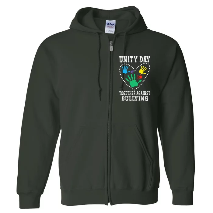 Together Against Bullying Orange Anti Bully Unity Day Full Zip Hoodie