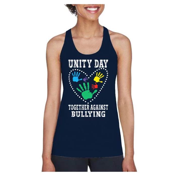 Together Against Bullying Orange Anti Bully Unity Day Women's Racerback Tank