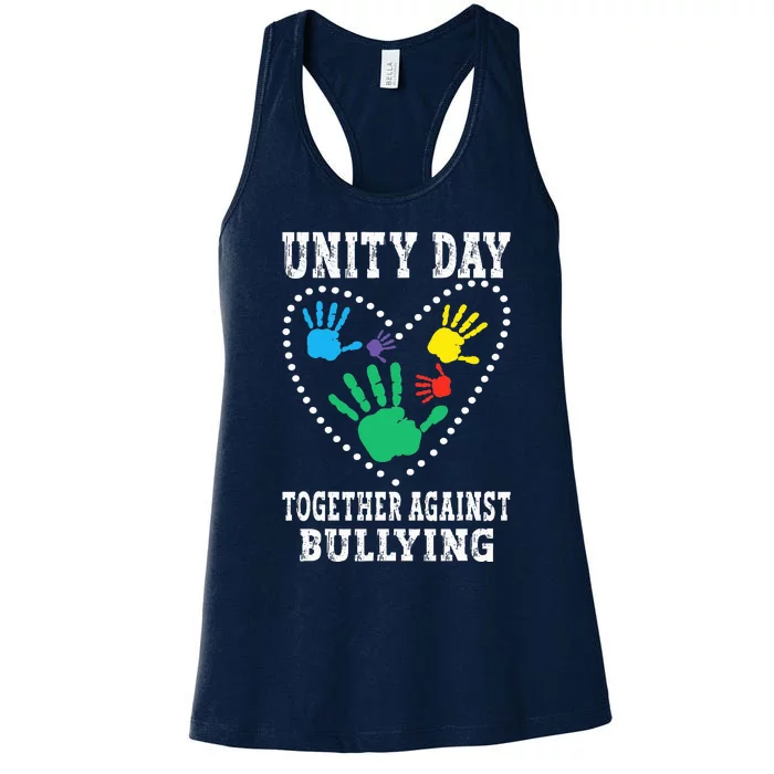 Together Against Bullying Orange Anti Bully Unity Day Women's Racerback Tank