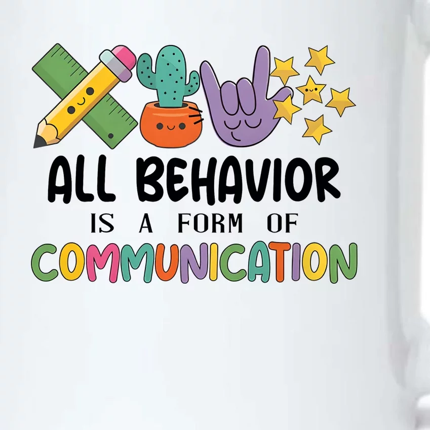 Teacher All Behavior Is A Form Of Communication Black Color Changing Mug