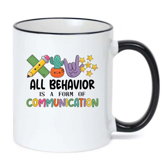 Teacher All Behavior Is A Form Of Communication Black Color Changing Mug