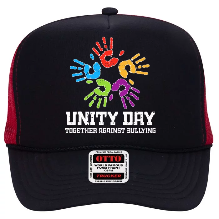 Together Against Bullying Anti Bullying Orange Unity Day High Crown Mesh Trucker Hat