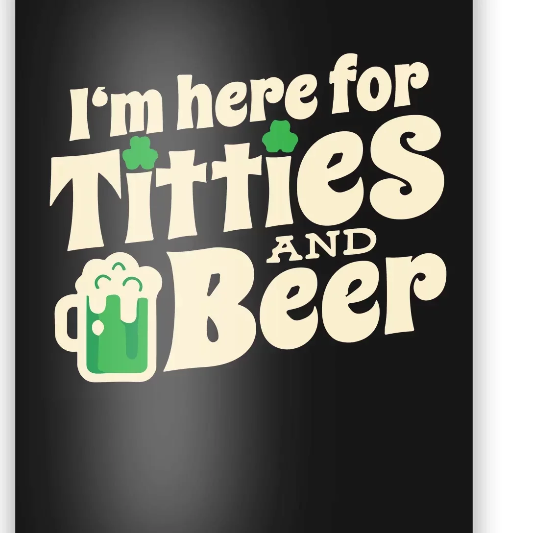 Titties And Beer Funny St Patricks Day Poster