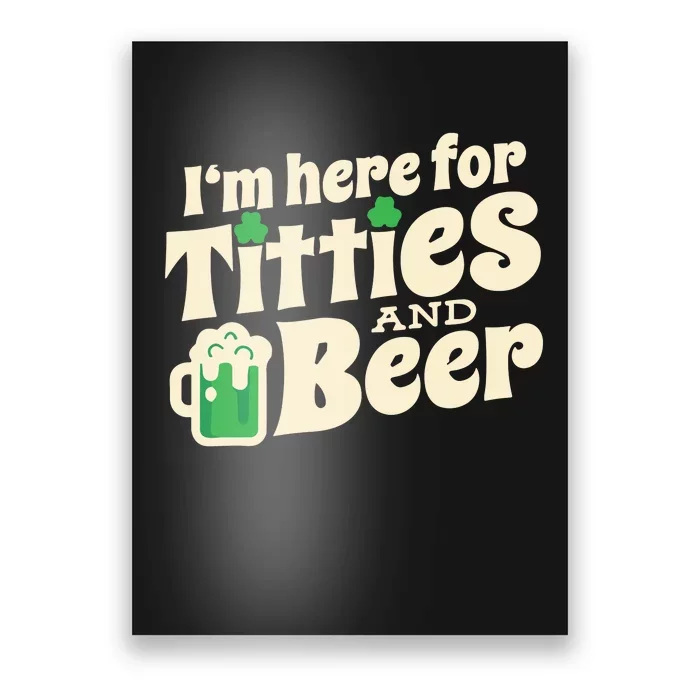 Titties And Beer Funny St Patricks Day Poster