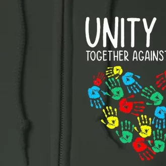 Together Against Bullying Unity Day Kindness Day Orange Full Zip Hoodie