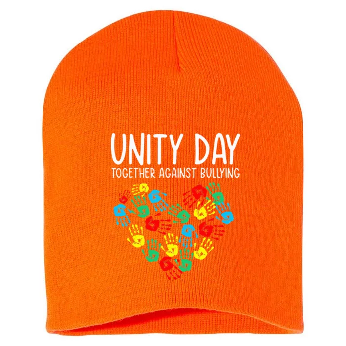 Together Against Bullying Unity Day Kindness Day Orange Short Acrylic Beanie