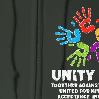 Together Against Bullying Orange Anti Bullying Unity Day Full Zip Hoodie