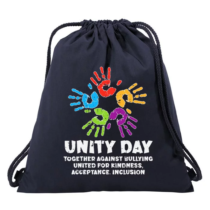 Together Against Bullying Orange Anti Bullying Unity Day Drawstring Bag