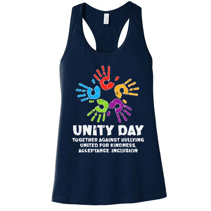 Together Against Bullying Orange Anti Bullying Unity Day Women's Racerback Tank