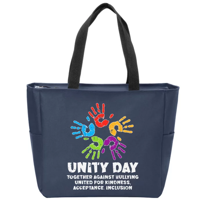 Together Against Bullying Orange Anti Bullying Unity Day Zip Tote Bag