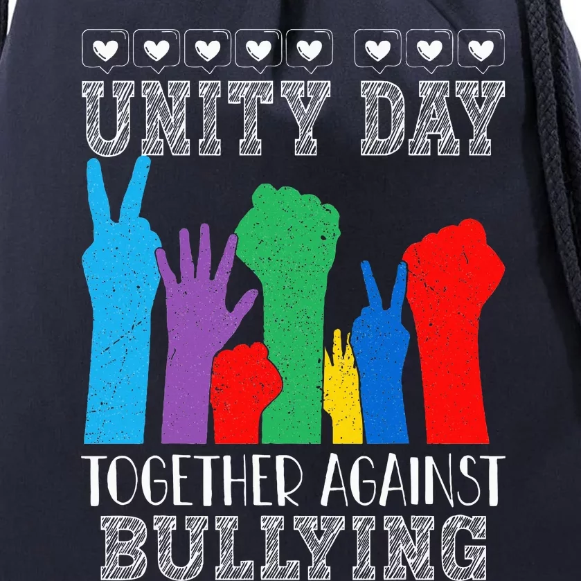 Together Against Bullying Orange Anti Bully Unity Day Drawstring Bag