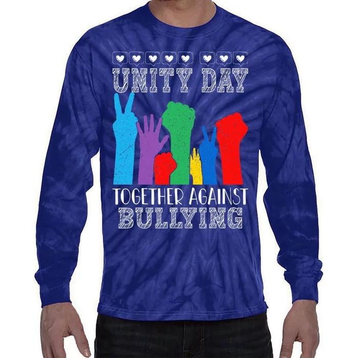 Together Against Bullying Orange Anti Bully Unity Day Tie-Dye Long Sleeve Shirt