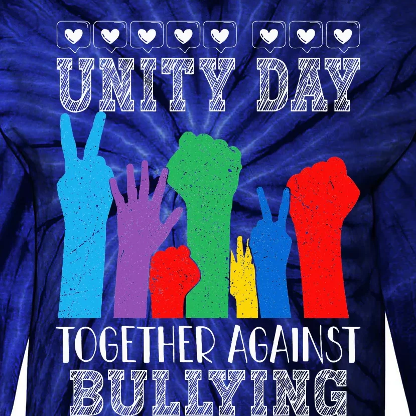 Together Against Bullying Orange Anti Bully Unity Day Tie-Dye Long Sleeve Shirt