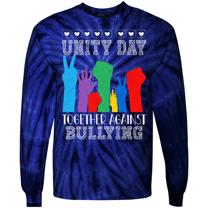 Together Against Bullying Orange Anti Bully Unity Day Tie-Dye Long Sleeve Shirt