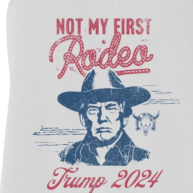 Take America Back Trump Cowboy Rodeo Election 2024 Women's Racerback Tank