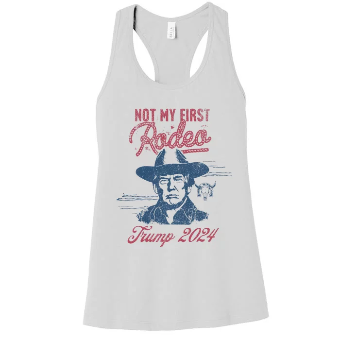 Take America Back Trump Cowboy Rodeo Election 2024 Women's Racerback Tank