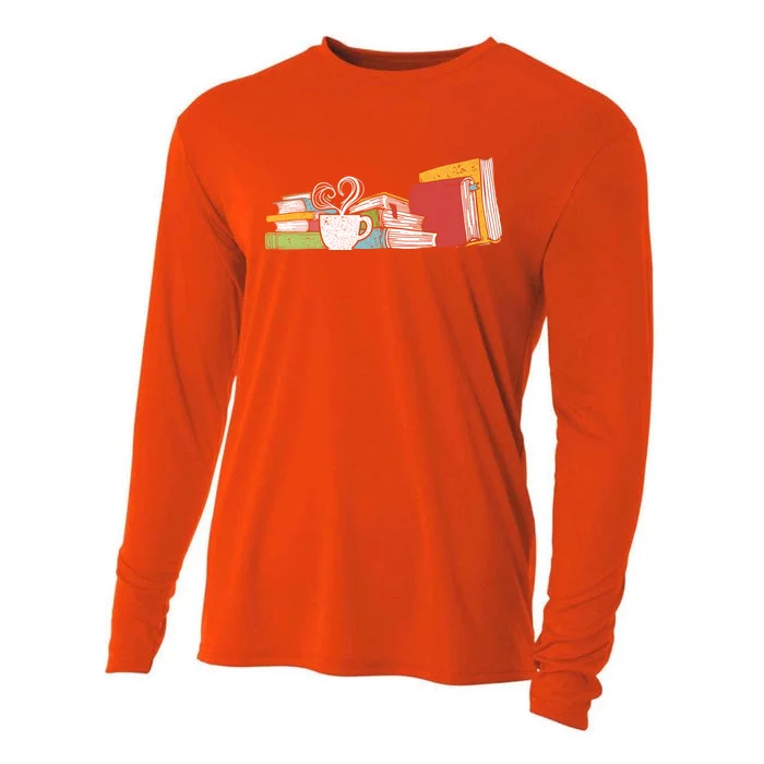 Tea And Book Reading Gift Cooling Performance Long Sleeve Crew