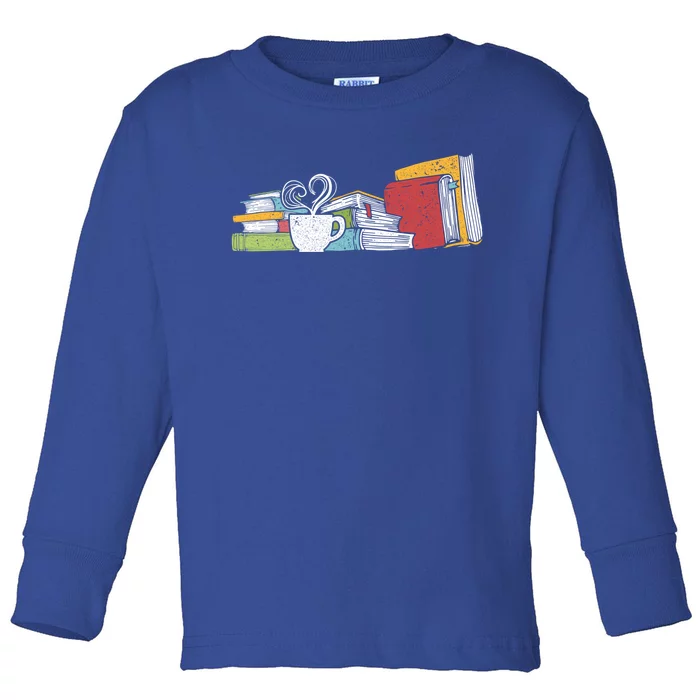 Tea And Book Reading Gift Toddler Long Sleeve Shirt