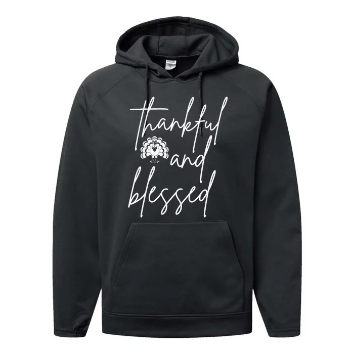 Thankful And Blessed Performance Fleece Hoodie