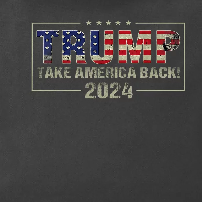 Take America Back American Flag Trump 2024 Wo Gifts Zip Tote Bag