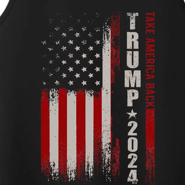 Take America Back American Flag Trump 2024 Wo Gifts Performance Tank